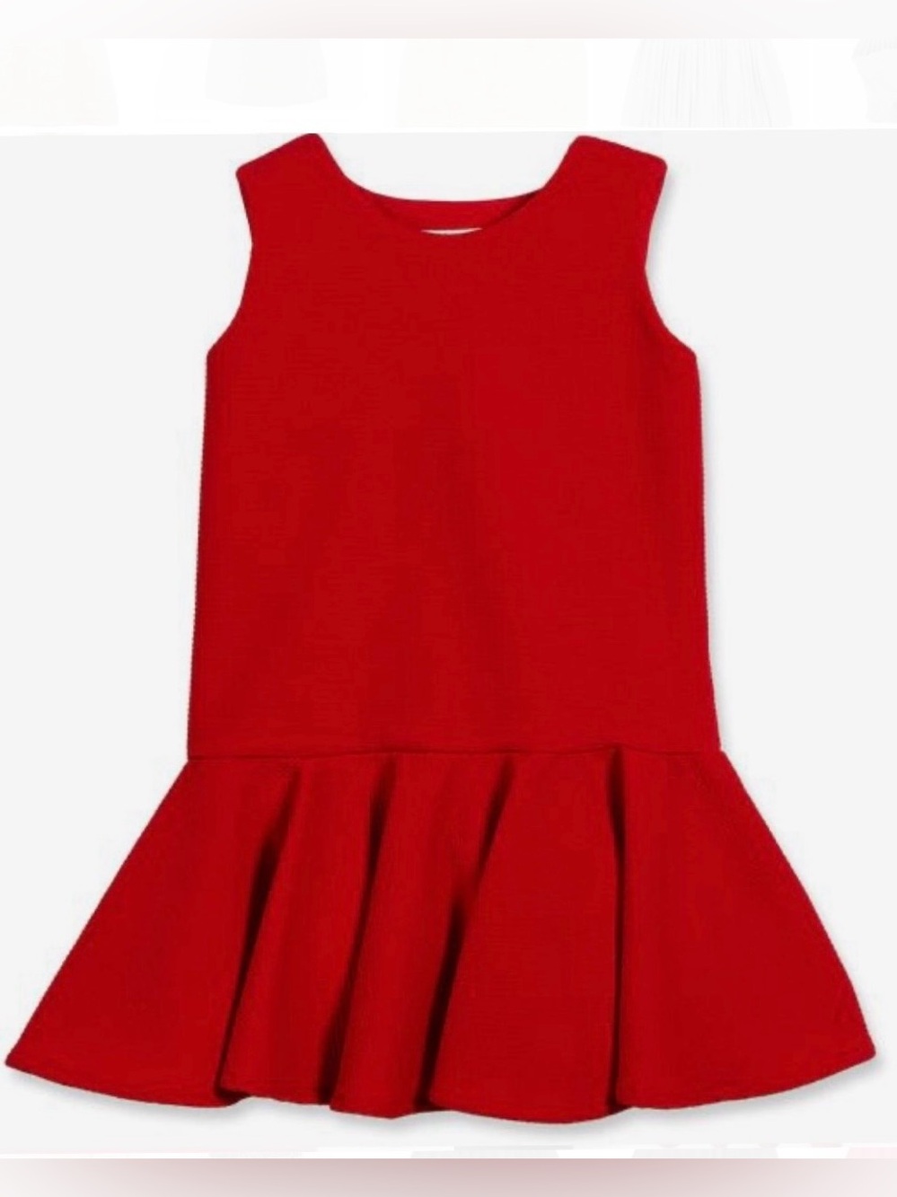 HELENA at Neiman Marcus Girls Peplum Party Dress, Red, Size 5Y